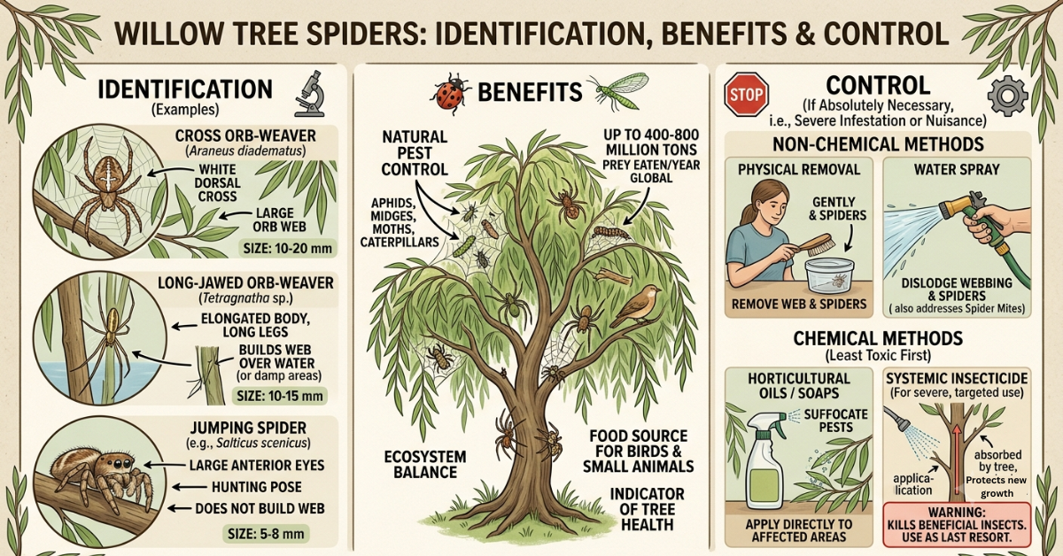 Willow Tree Spiders: Identification, Benefits & Control